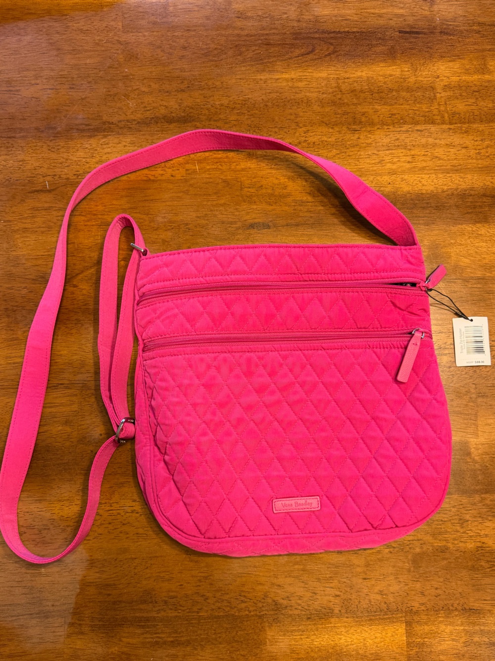 NWT Vera Bradley Bright Pink Quilted Crossbody Bag Retail $88